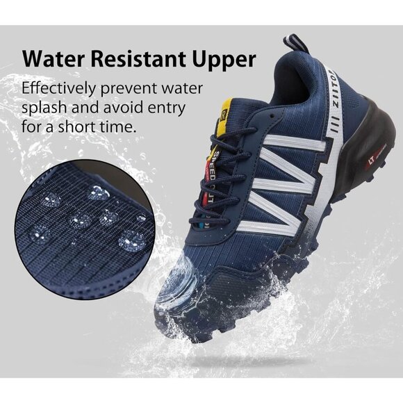 🆕 Men Blue Trail Running Shoes Waterproof Non-Slip All-Terrain Walking Hiking - Picture 3 of 7